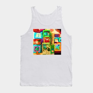 Abstract collaged mosaic of colours and texture Tank Top